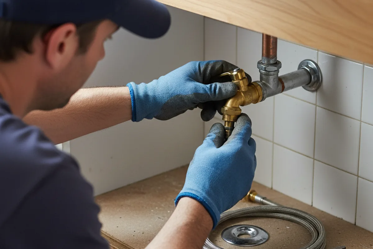 Shutoff valve and fitting work during Burst Pipe Repair in Plainfield